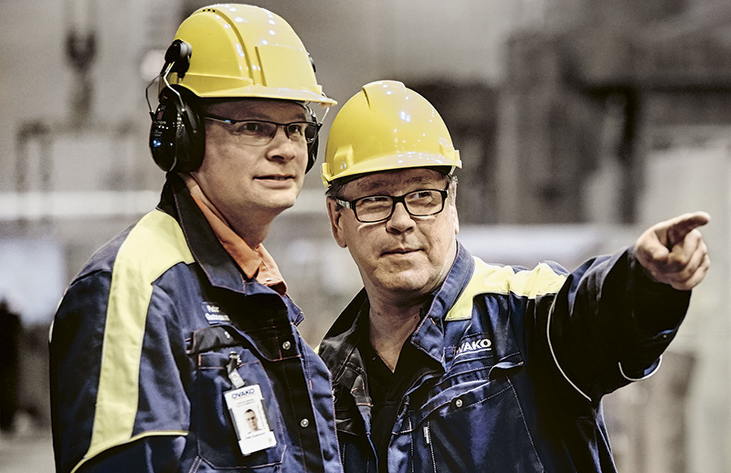 Employees at production site 
