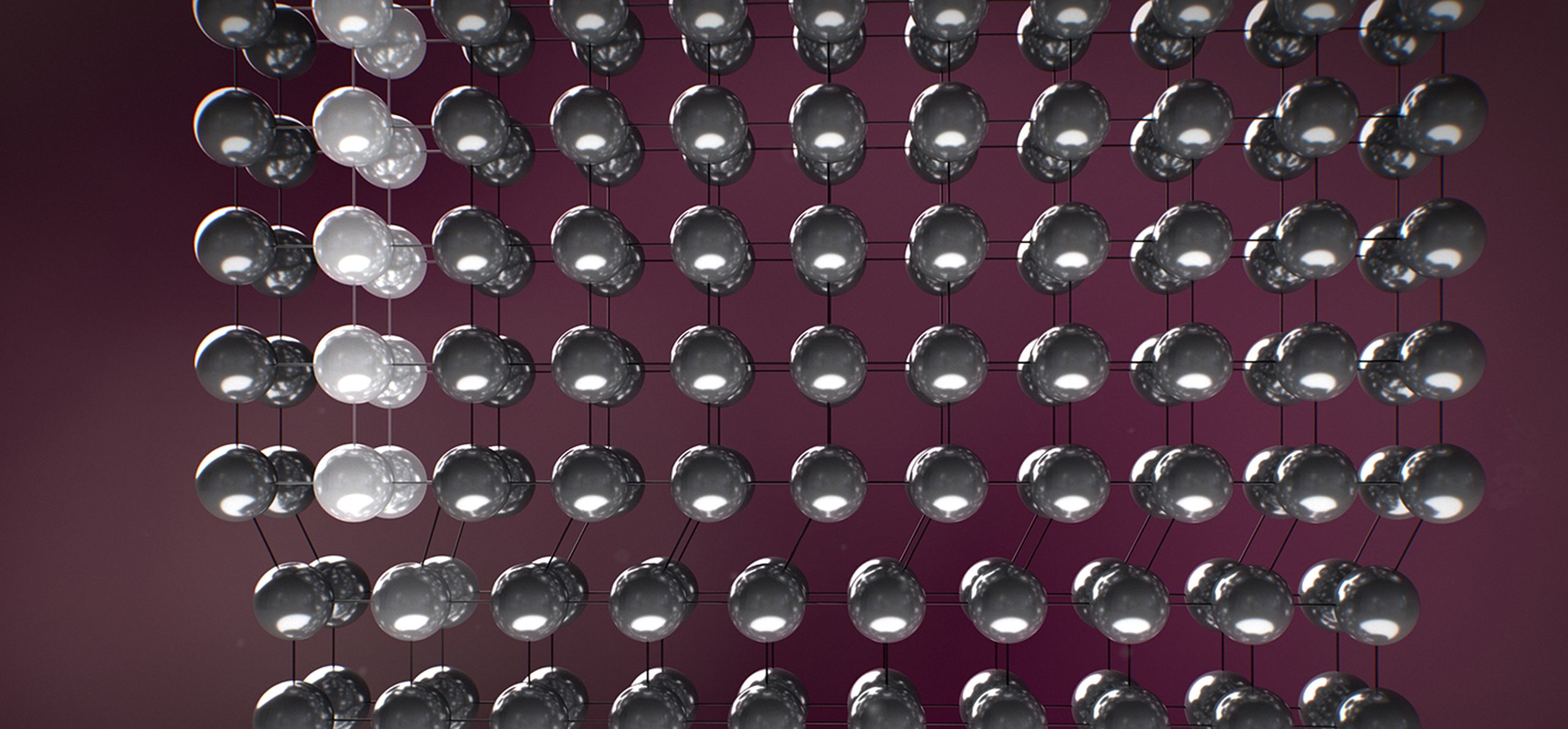 Atoms in a grid formation